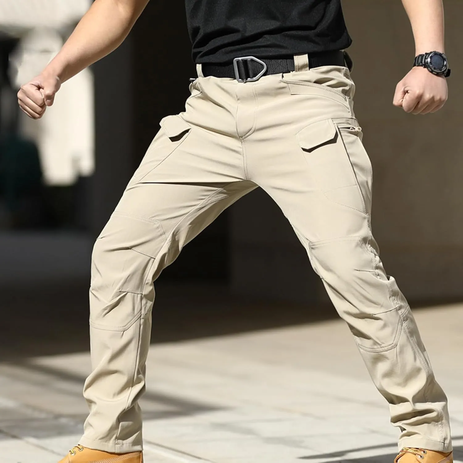 Hulpvktsgiq Cargo Pants Mens Slim Fit Multi Pockets Hiking Pants Baggy Cargo Pants Flex Carpenter Pants
