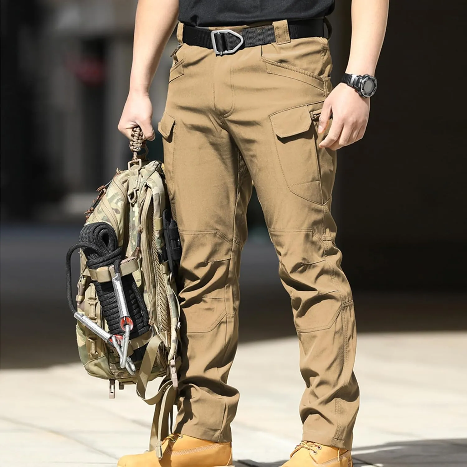 Hulpvktsgiq Cargo Pants Mens Slim Fit Multi Pockets Hiking Pants Baggy Cargo Pants Flex Carpenter Pants