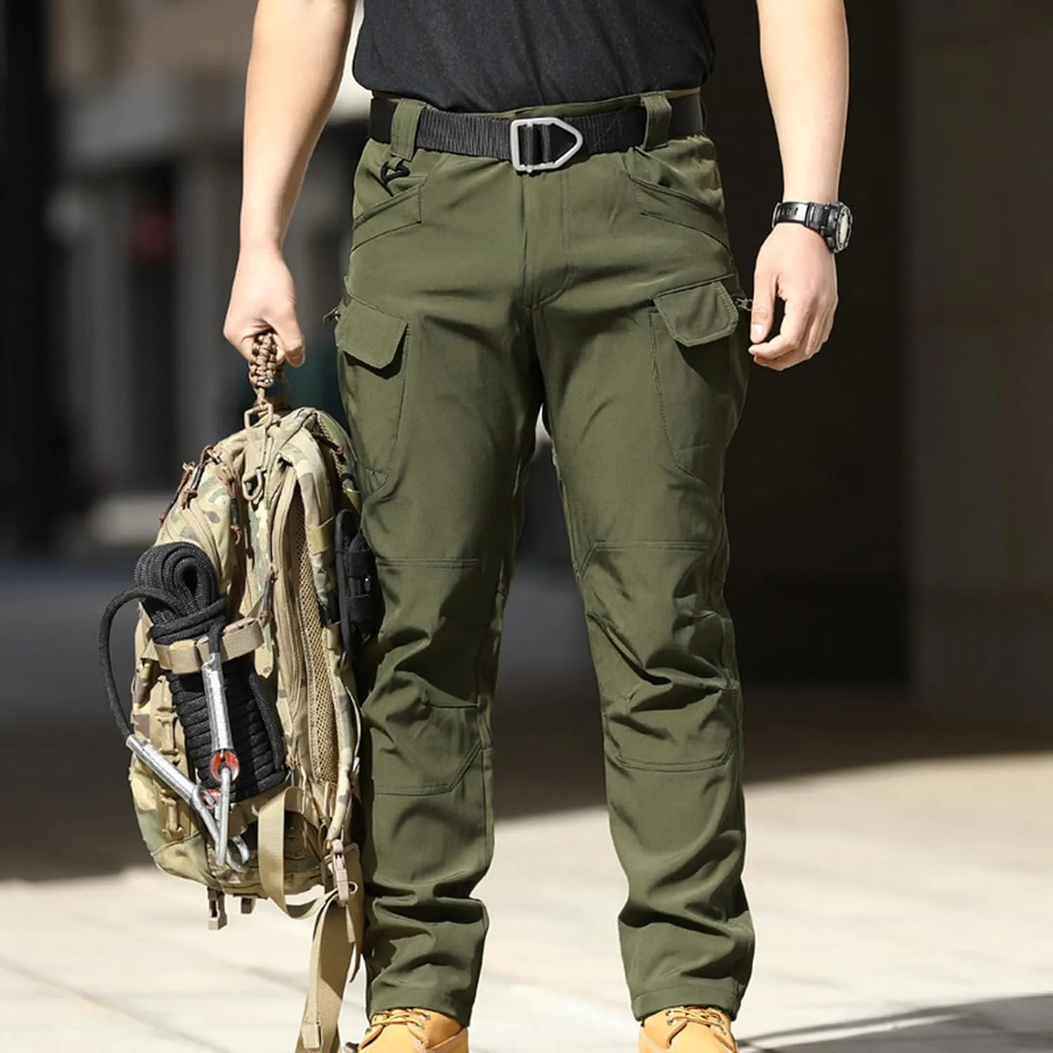 Hulpvktsgiq Cargo Pants Mens Slim Fit Multi Pockets Hiking Pants Baggy Cargo Pants Flex Carpenter Pants