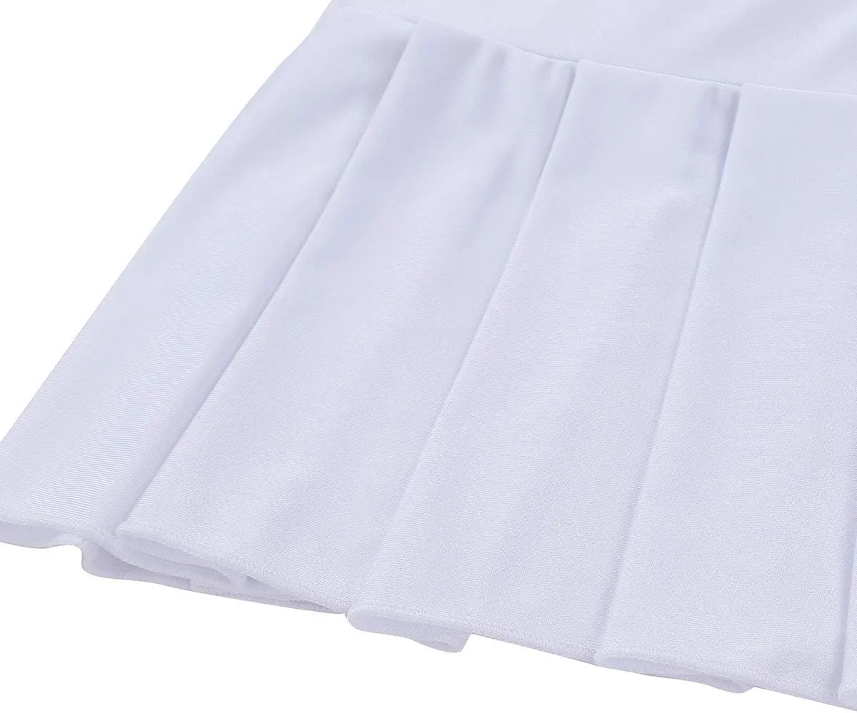 iEFiEL Women Schoolgirl Pleated Mini Cosplay Skirt Ruffle Lingerie Sleepwear Nightwear Clubwear