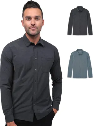 INTO THE AM Men's Long Sleeve Button Up Shirt S - 4XL Slim Fit Business Casual Dress Shirt