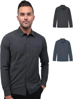 INTO THE AM Men's Long Sleeve Button Up Shirt S - 4XL Slim Fit Business Casual Dress Shirt