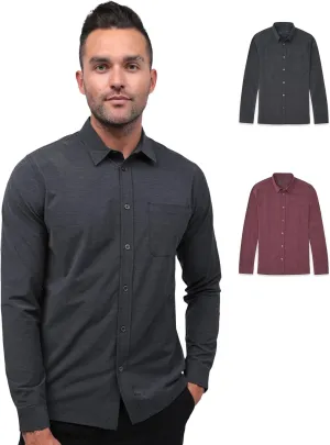 INTO THE AM Men's Long Sleeve Button Up Shirt S - 4XL Slim Fit Business Casual Dress Shirt
