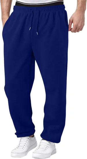 Jogging Pants Men,Mens Baggy Sweatpants with Pockets Fleece Lined Yoga Pants Hiking Pants Workout Pants Lounge Pants