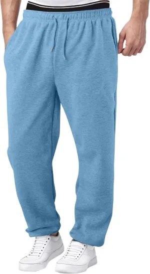 Jogging Pants Men,Mens Baggy Sweatpants with Pockets Fleece Lined Yoga Pants Hiking Pants Workout Pants Lounge Pants