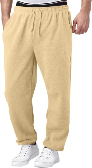 Jogging Pants Men,Mens Baggy Sweatpants with Pockets Fleece Lined Yoga Pants Hiking Pants Workout Pants Lounge Pants