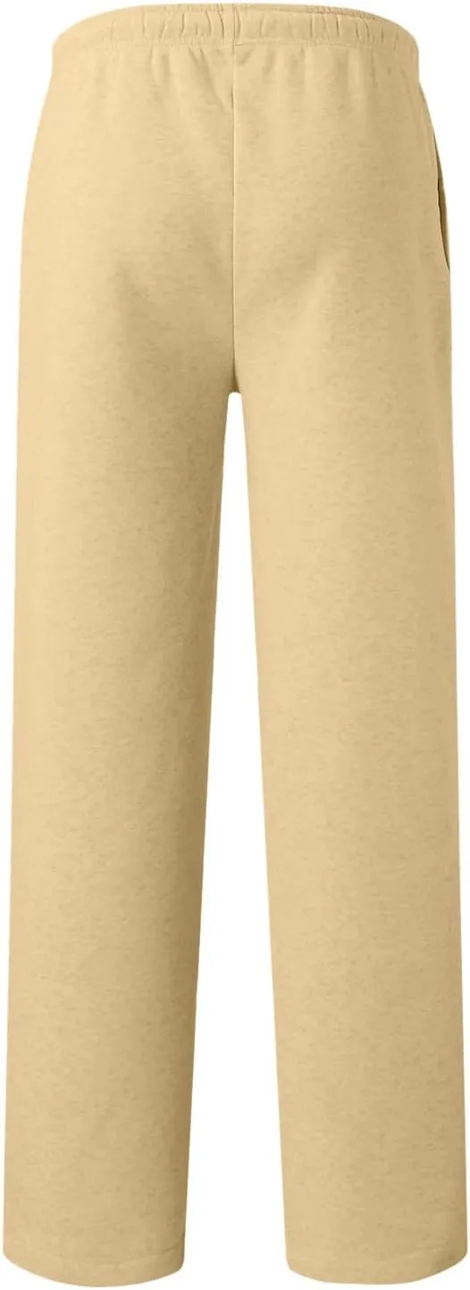 Jogging Pants Men,Mens Baggy Sweatpants with Pockets Fleece Lined Yoga Pants Hiking Pants Workout Pants Lounge Pants