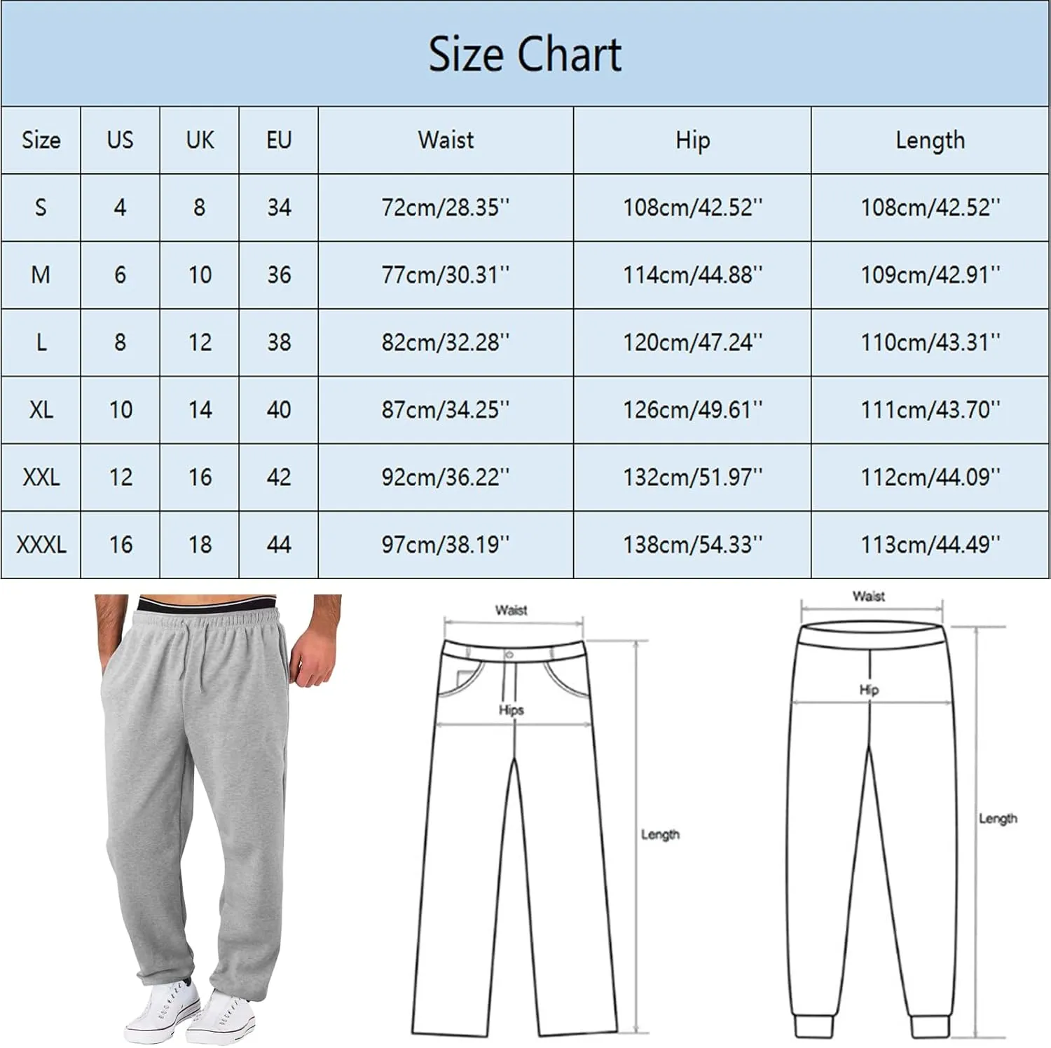 Jogging Pants Men,Mens Baggy Sweatpants with Pockets Fleece Lined Yoga Pants Hiking Pants Workout Pants Lounge Pants