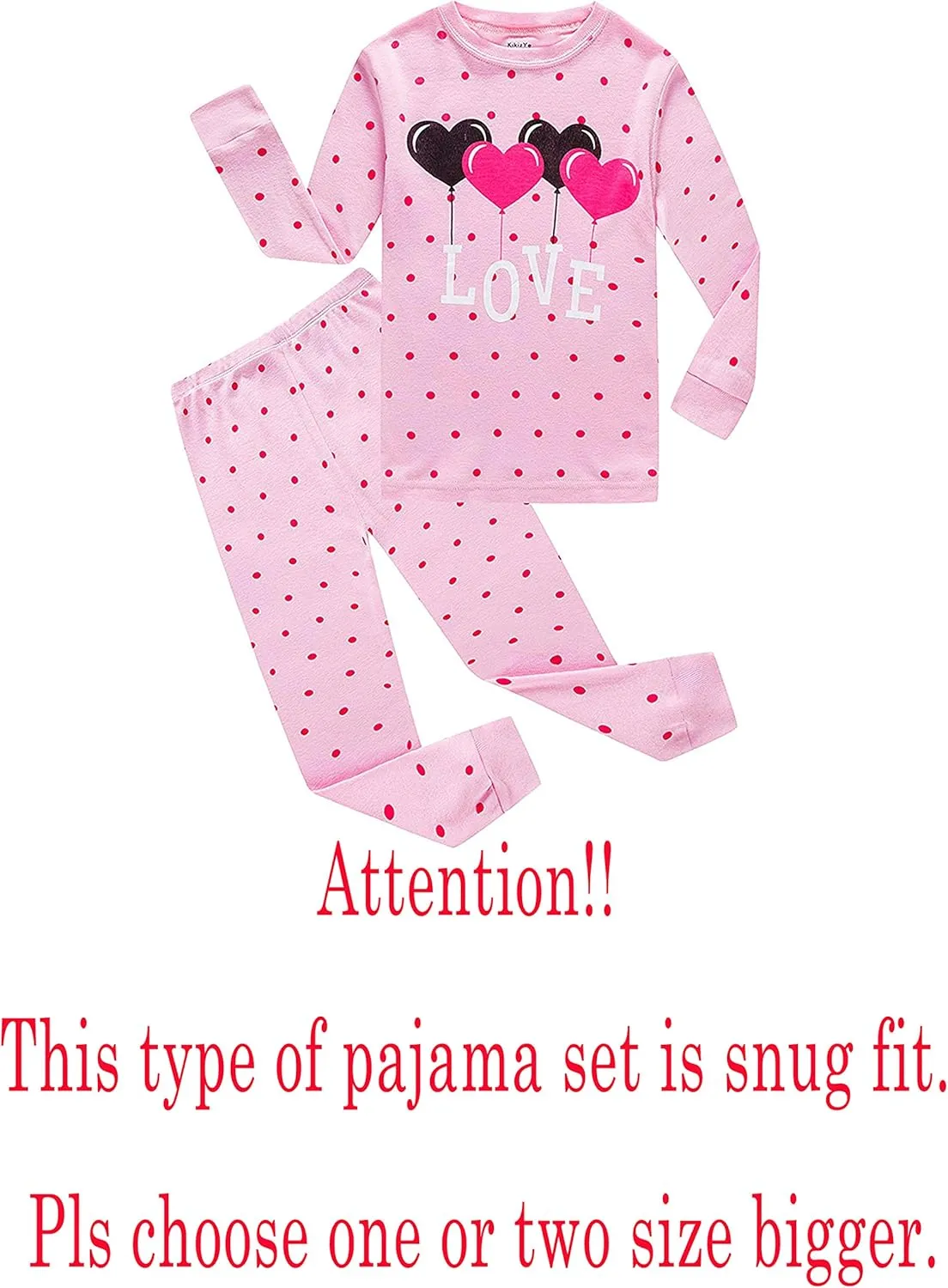 KikizYe Girls Pajamas Set Kids Long Sleeve PJs Cotton Jammies