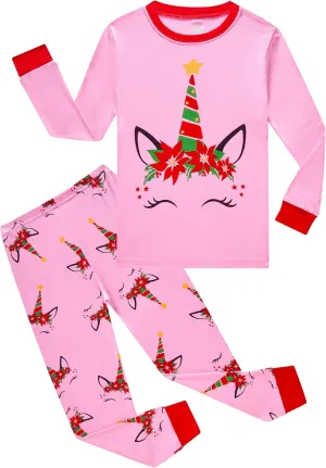 KikizYe Girls Pajamas Set Kids Long Sleeve PJs Cotton Jammies