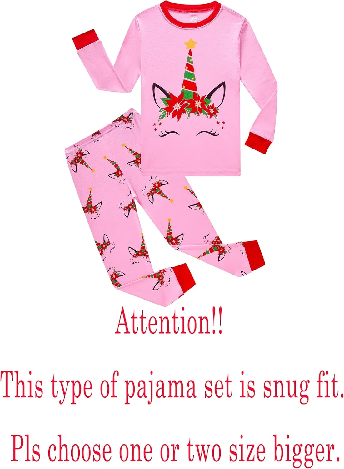 KikizYe Girls Pajamas Set Kids Long Sleeve PJs Cotton Jammies