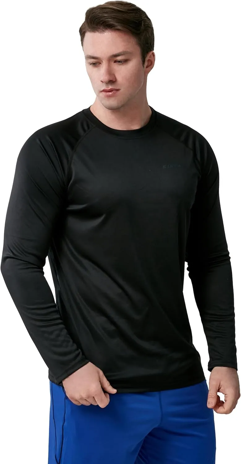 KISTA 2 Pack Men's Long Sleeve Quick Dry Shirts UPF 50  Garage Garden Fishing Running Lightweight Homewear