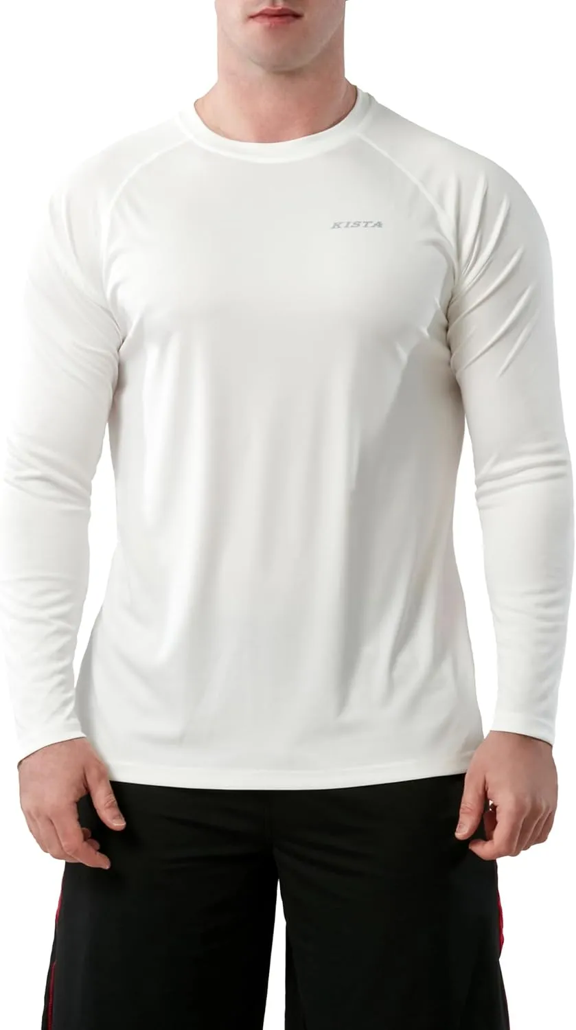KISTA 2 Pack Men's Long Sleeve Quick Dry Shirts UPF 50  Garage Garden Fishing Running Lightweight Homewear