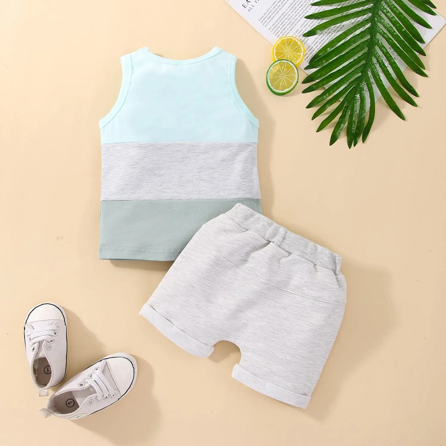 Kupretty Baby Boy Summer Clothes Sleeveless Tank Tops Vest T-Shirt   Casual Shorts Toddler Outfits Set