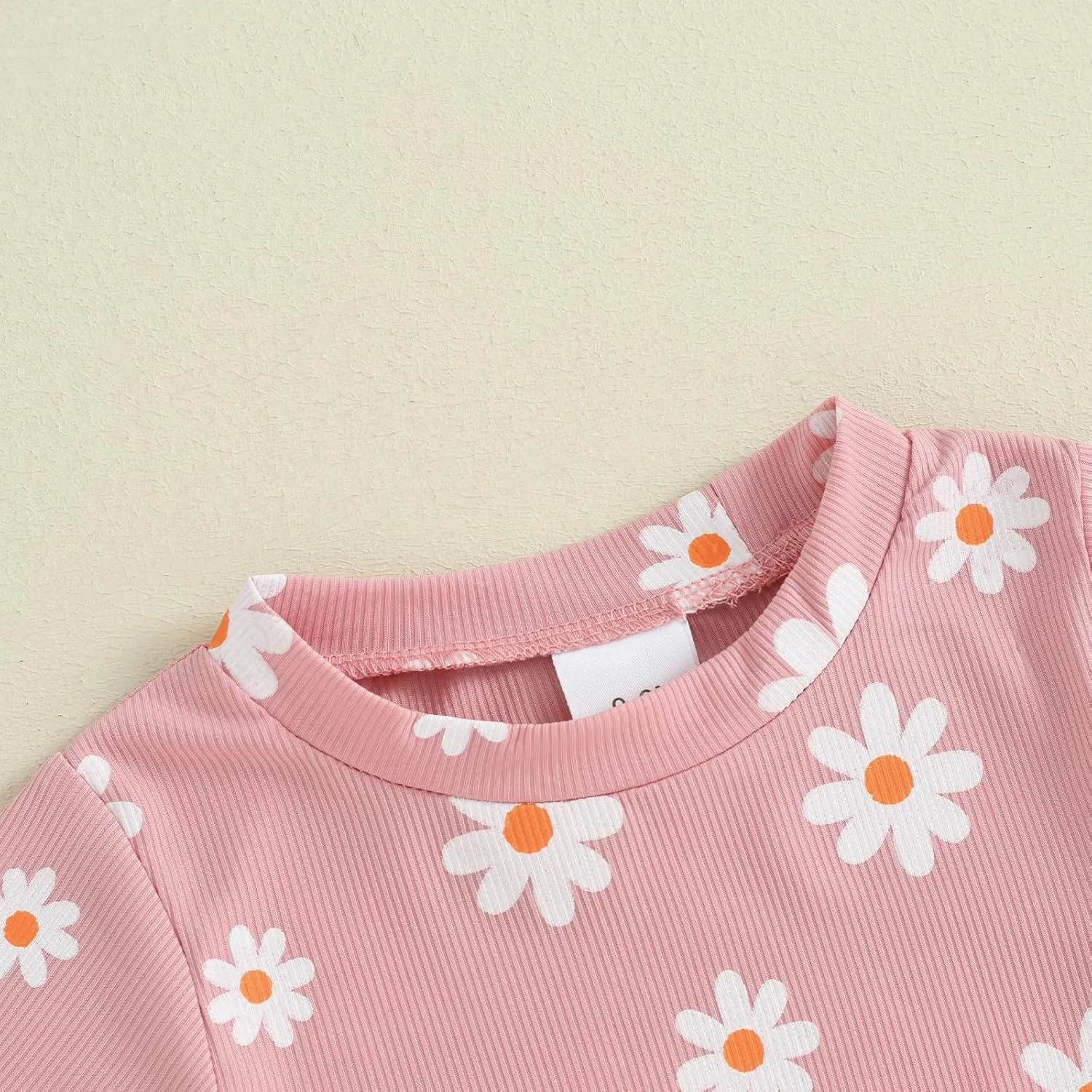 Kupretty Toddler Baby Girl Summer Clothes Ruffle Ribbed Knit Short Sleeves T-Shirt Tops   Shorts Cute Outfits Set