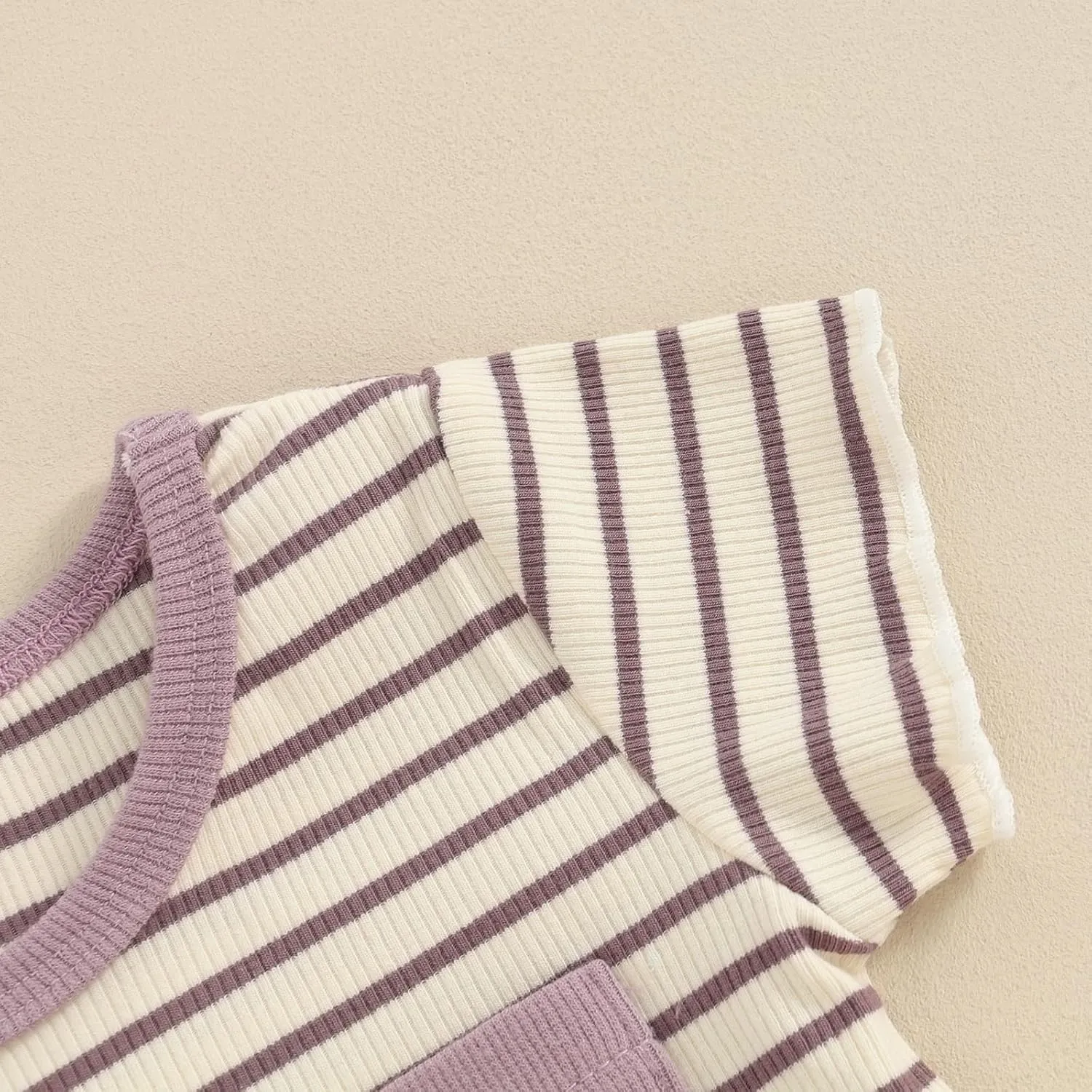 Kupretty Toddler Baby Girl Summer Clothes Ruffle Ribbed Knit Short Sleeves T-Shirt Tops   Shorts Cute Outfits Set