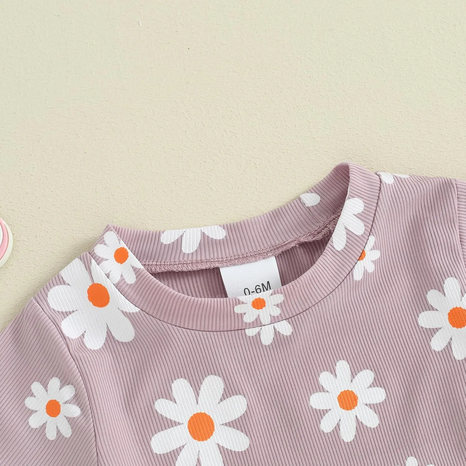 Kupretty Toddler Baby Girl Summer Clothes Ruffle Ribbed Knit Short Sleeves T-Shirt Tops   Shorts Cute Outfits Set