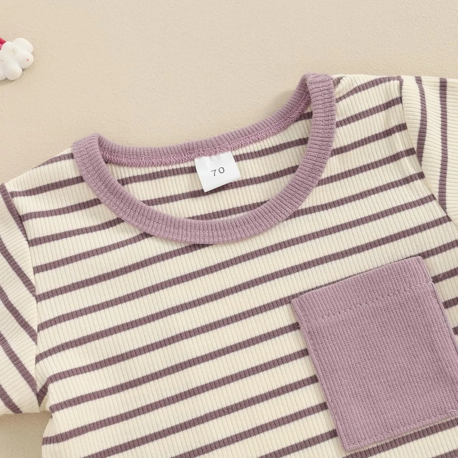 Kupretty Toddler Baby Girl Summer Clothes Ruffle Ribbed Knit Short Sleeves T-Shirt Tops   Shorts Cute Outfits Set