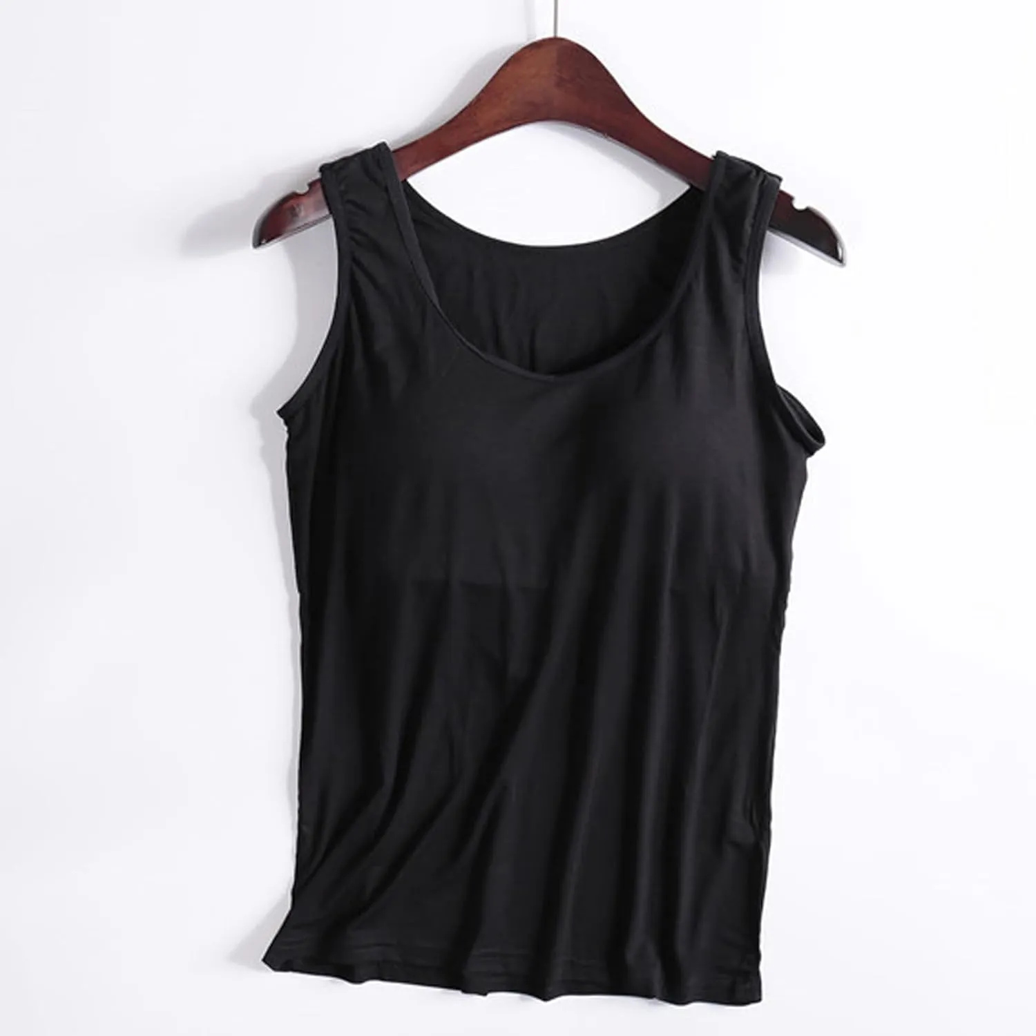 Lastesso Tank Tops with Built in Bras Trendy 2024 Summer Tank Top for Women Casual Loose Fit Sleeveless Shirt Casual Homewear