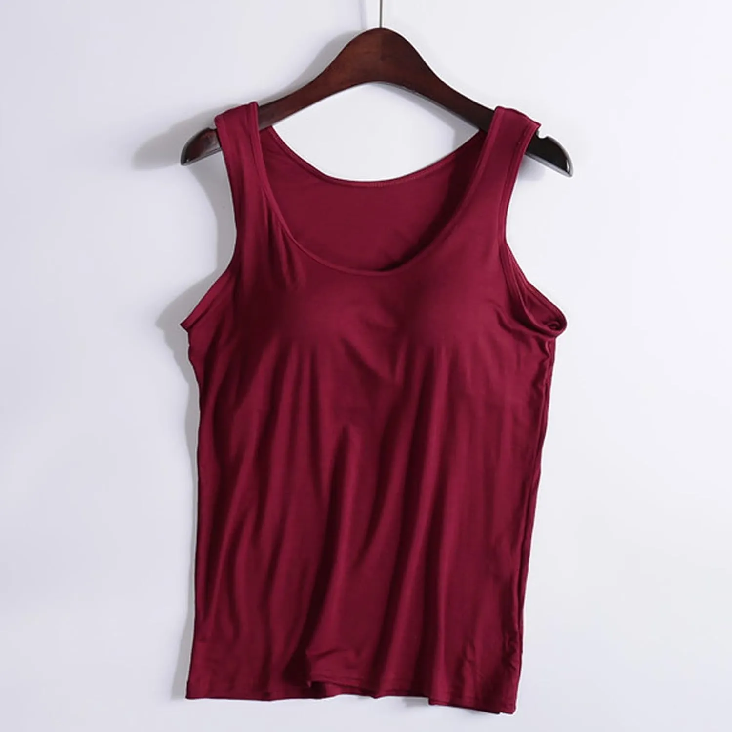 Lastesso Tank Tops with Built in Bras Trendy 2024 Summer Tank Top for Women Casual Loose Fit Sleeveless Shirt Casual Homewear