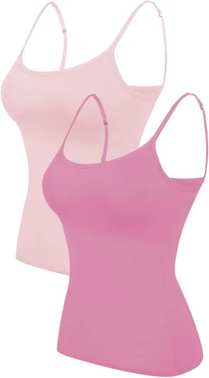 LCMTWX Built In Bra Tank Tops For Women Camisole With Frame Bra Undershirt Shelf Bra Tank Tops For Women Tank Top Women
