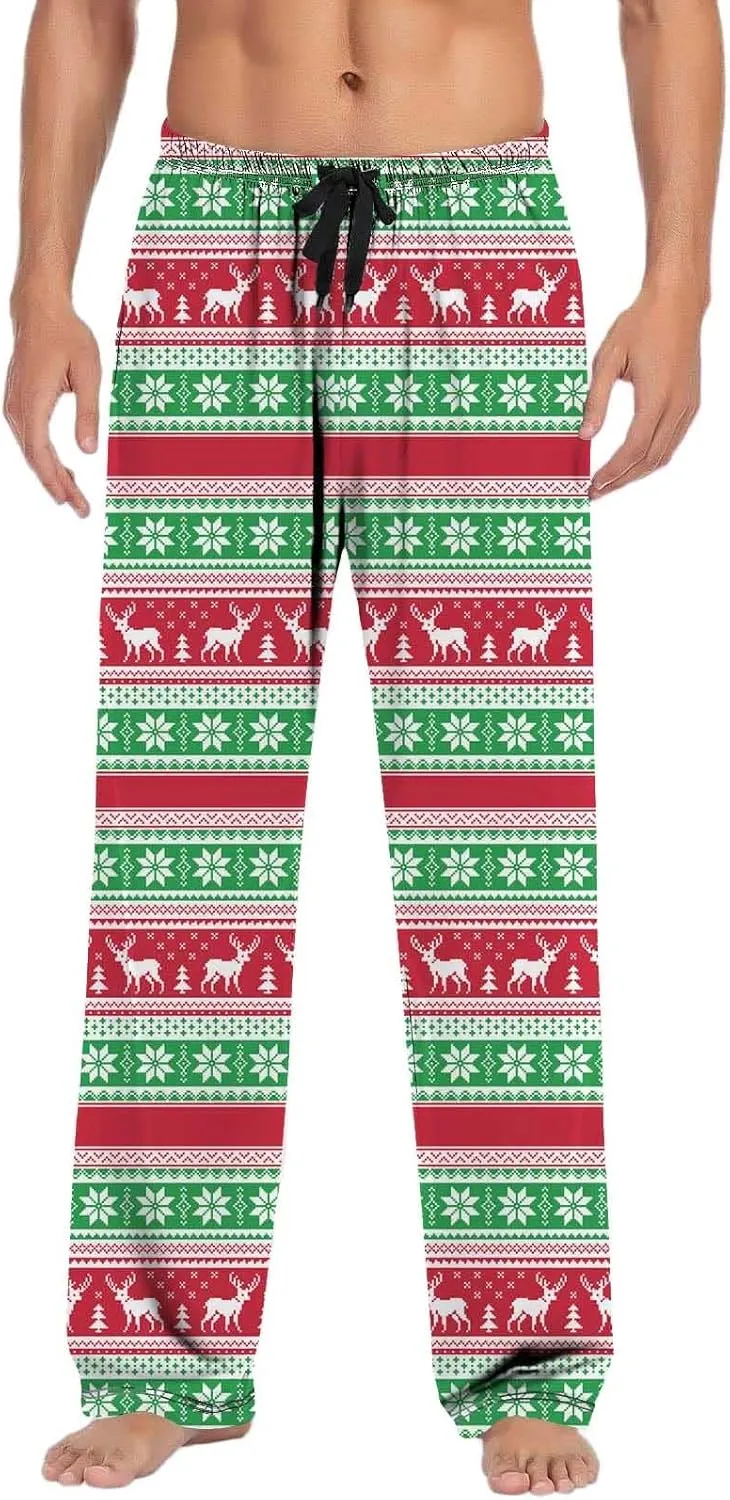 LCMTWX Mens Sleep Pants Casual Pants Pajama Pants with Drawstring and Pockets Unisex Sleepwear Bottom Men's Athletic Pants