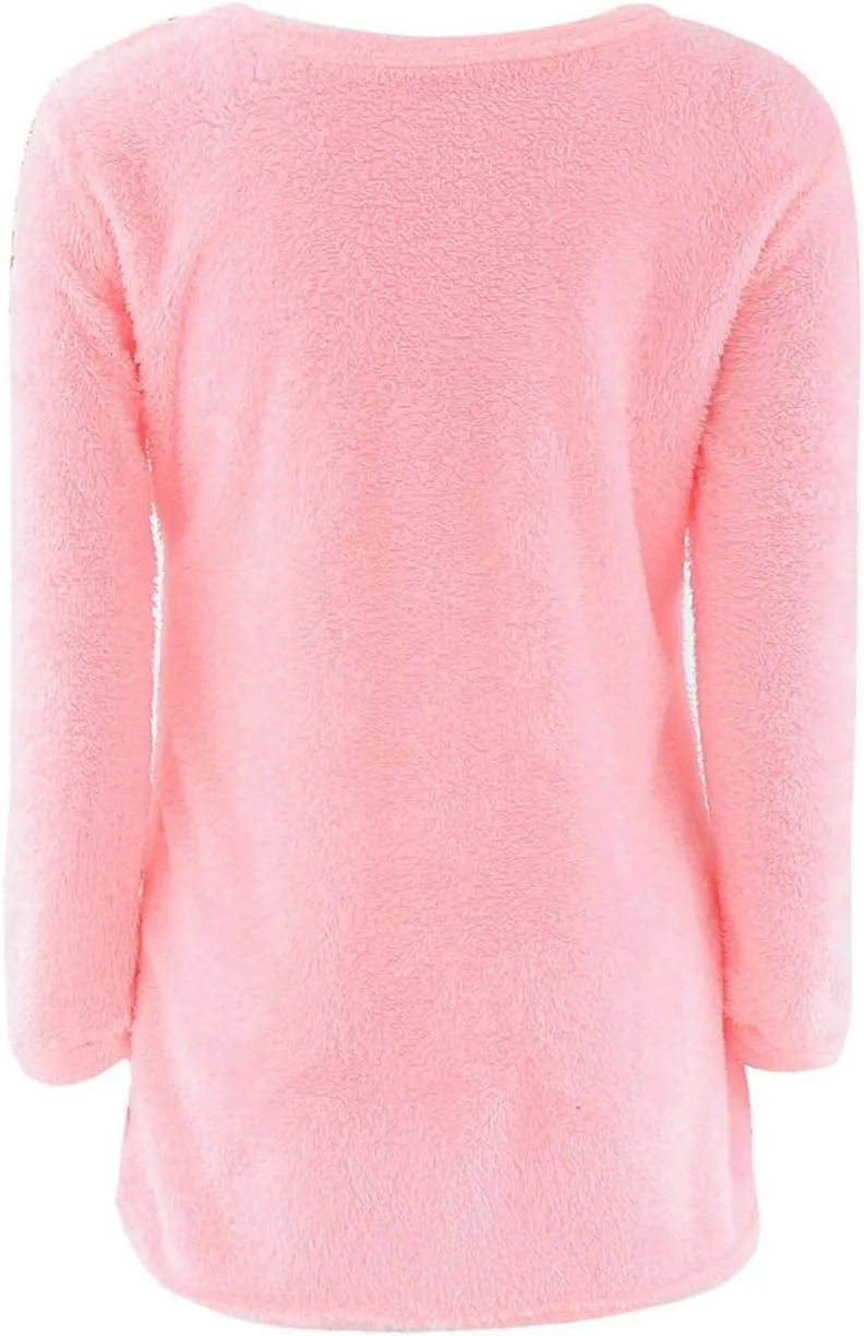 LemonGirl Women's Fashionable Long Sleeve Pullovers Loose Fluffy Fuzzy Jumper Sweater