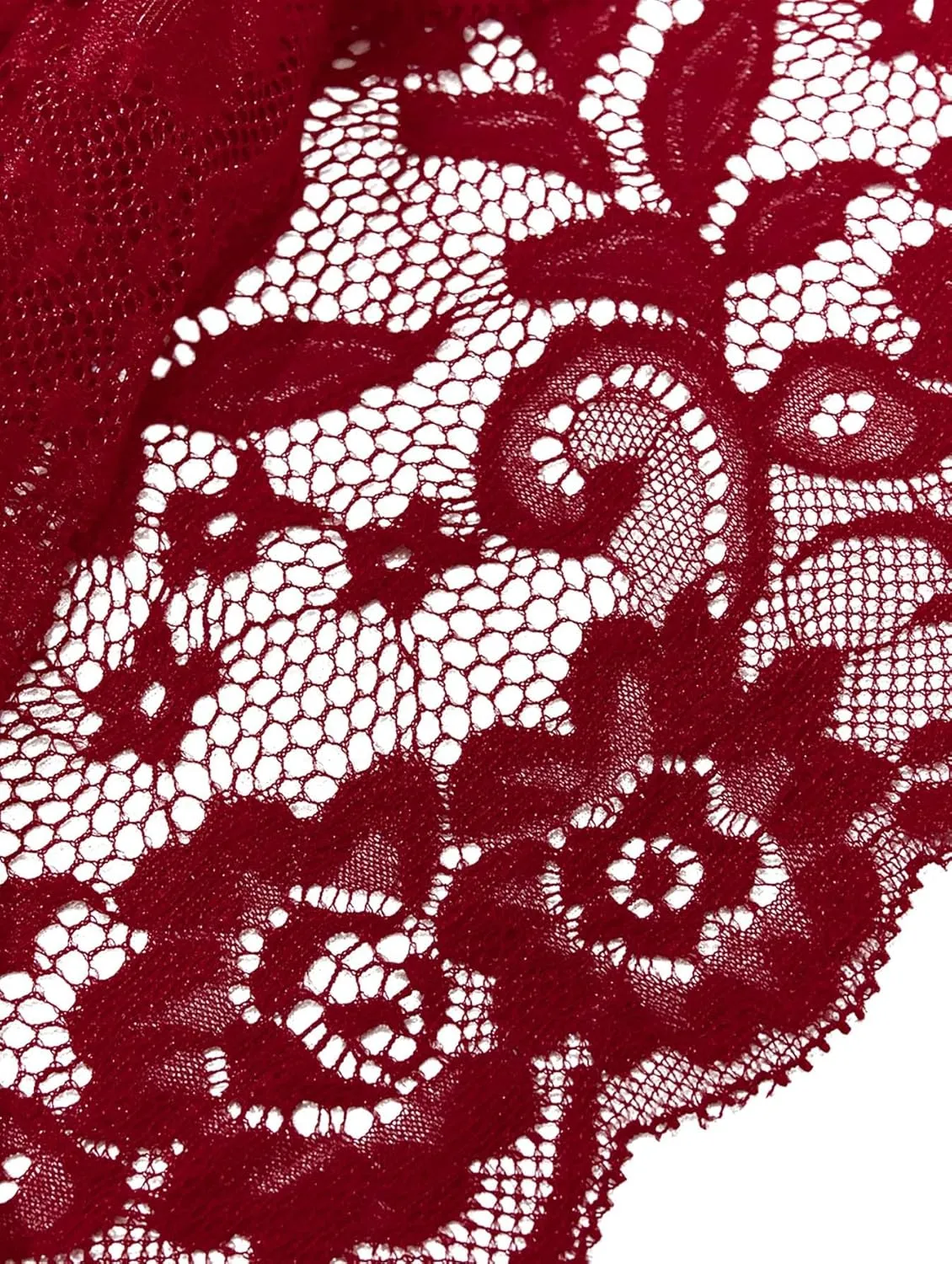 Lilosy Sexy Sheer Floral Lace Pajamas Lingerie Set High Waist Sleepwear Bra and Panty 2 Piece Nightwear
