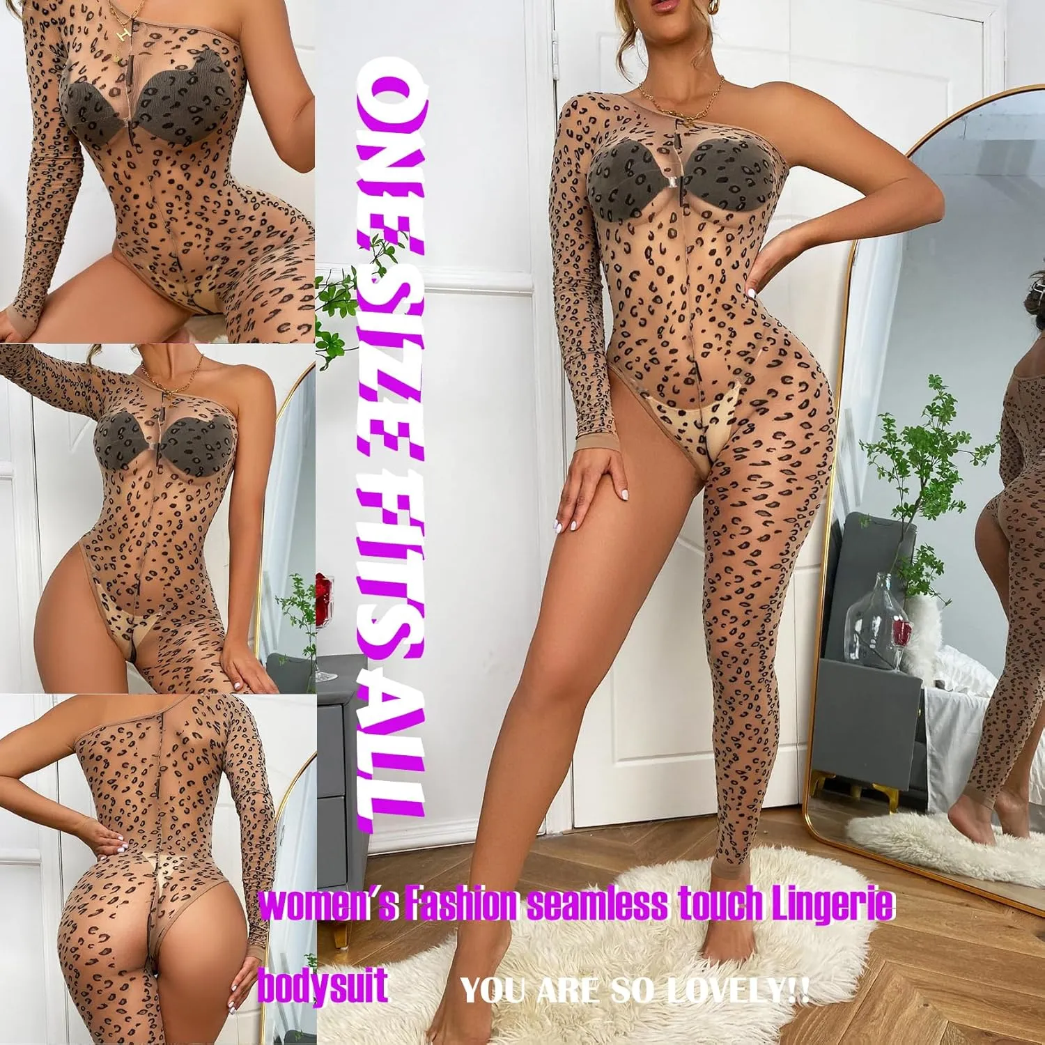 Lingerie for Women Bodycon Nightclub Dress Fishnet Chemise with Sleeve Set Babydoll Mini Dress Mesh Sleepwear