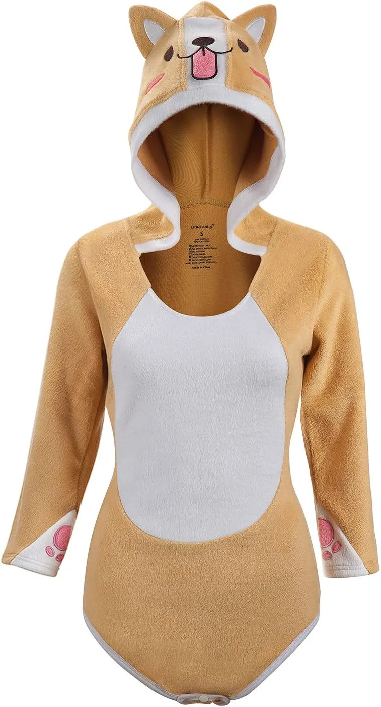 Littleforbig Cotton Romper Onesie Pajamas Bodysuit -Corgi Style
