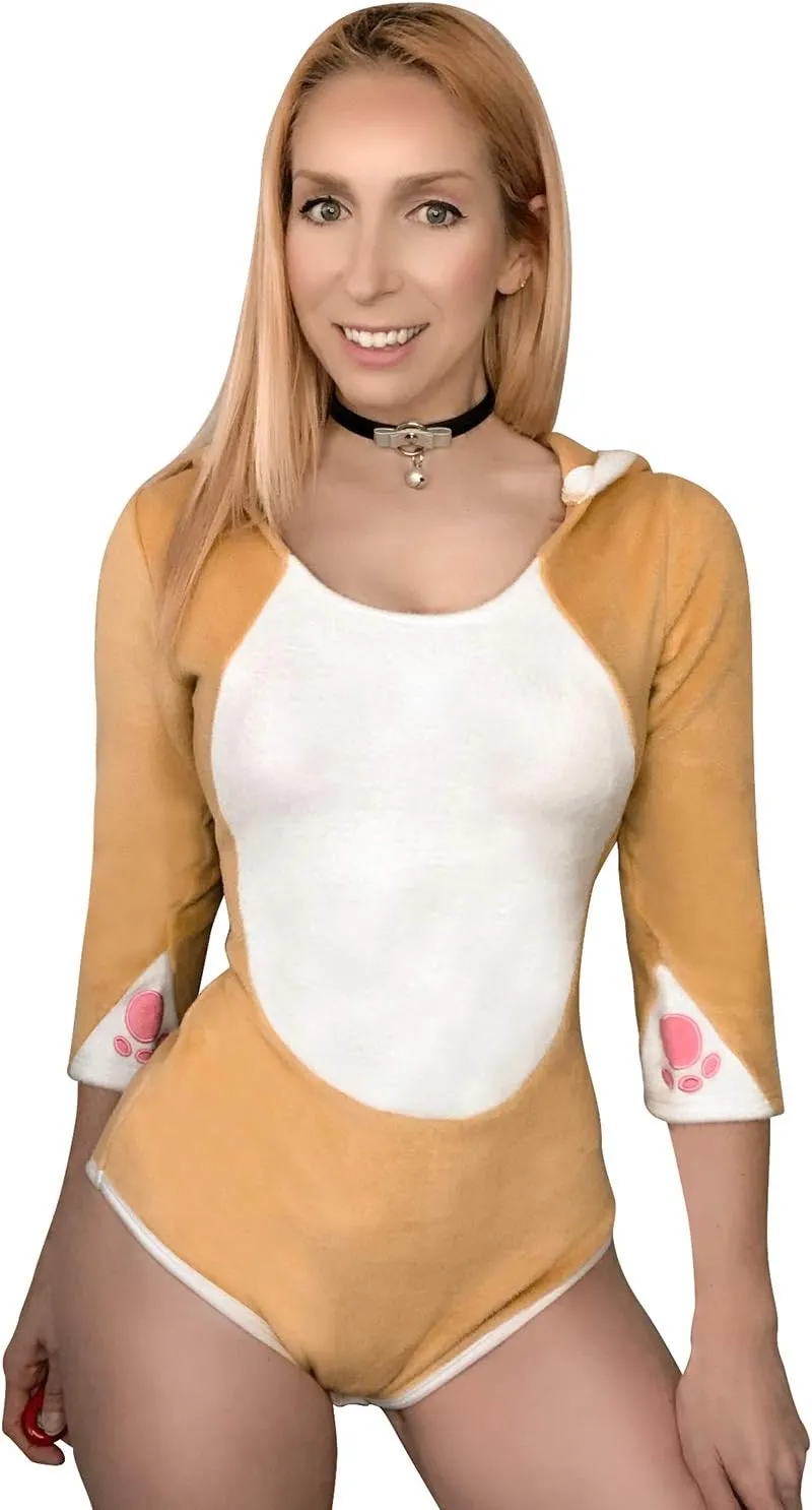 Littleforbig Cotton Romper Onesie Pajamas Bodysuit -Corgi Style