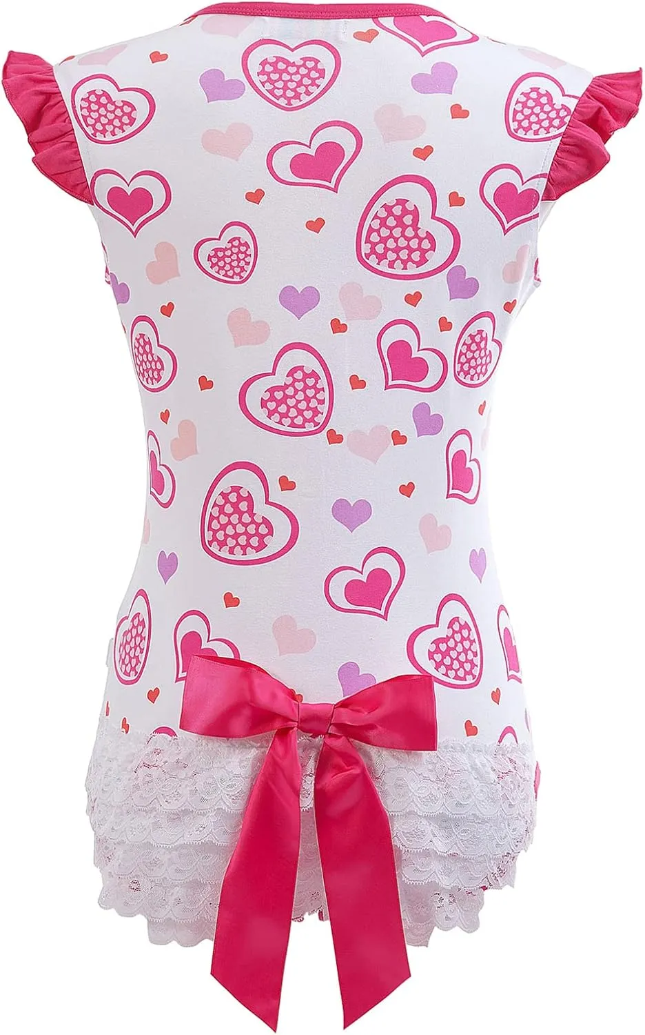 Littleforbig Cotton Romper Onesie Pajamas Bodysuit -Princess Hearts