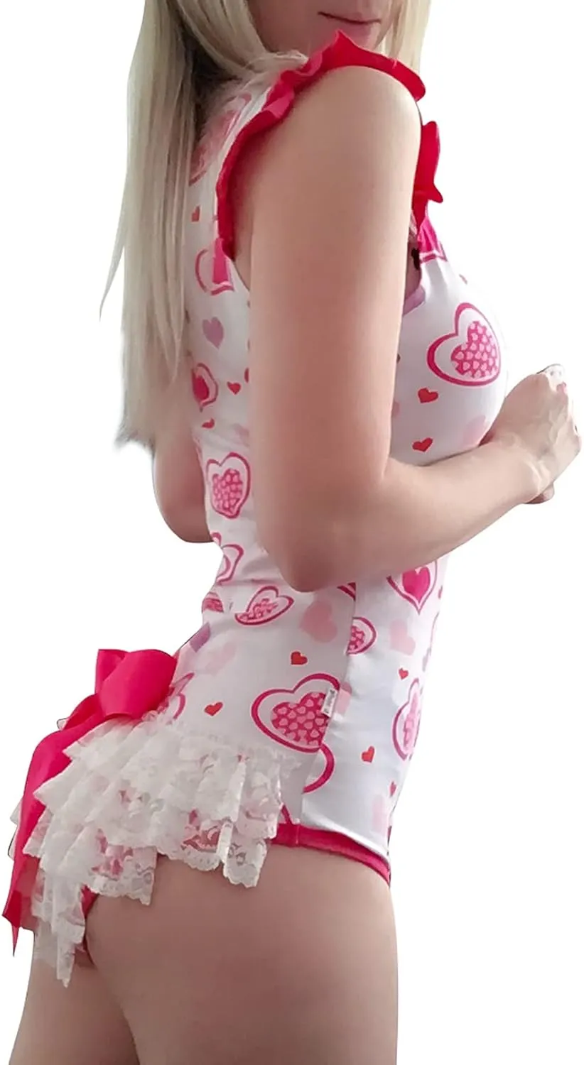 Littleforbig Cotton Romper Onesie Pajamas Bodysuit -Princess Hearts