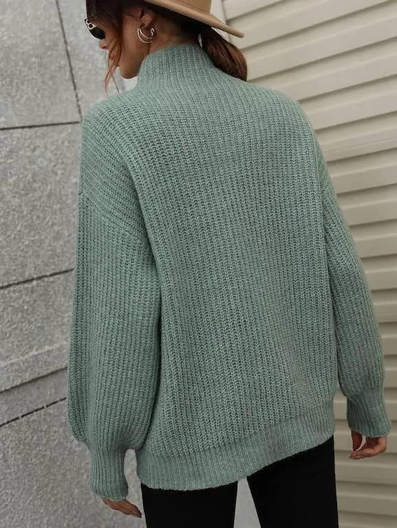 LOUSEA Women's Solid Turtleneck high Neck Long Sleeve Sweater Knit Pullover Outerwear Loose