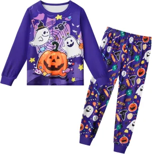 LQSZ Girls Pajamas Kids Toddler Halloween PJs Christmas Sleepwear for Kids Size 2-12 Years