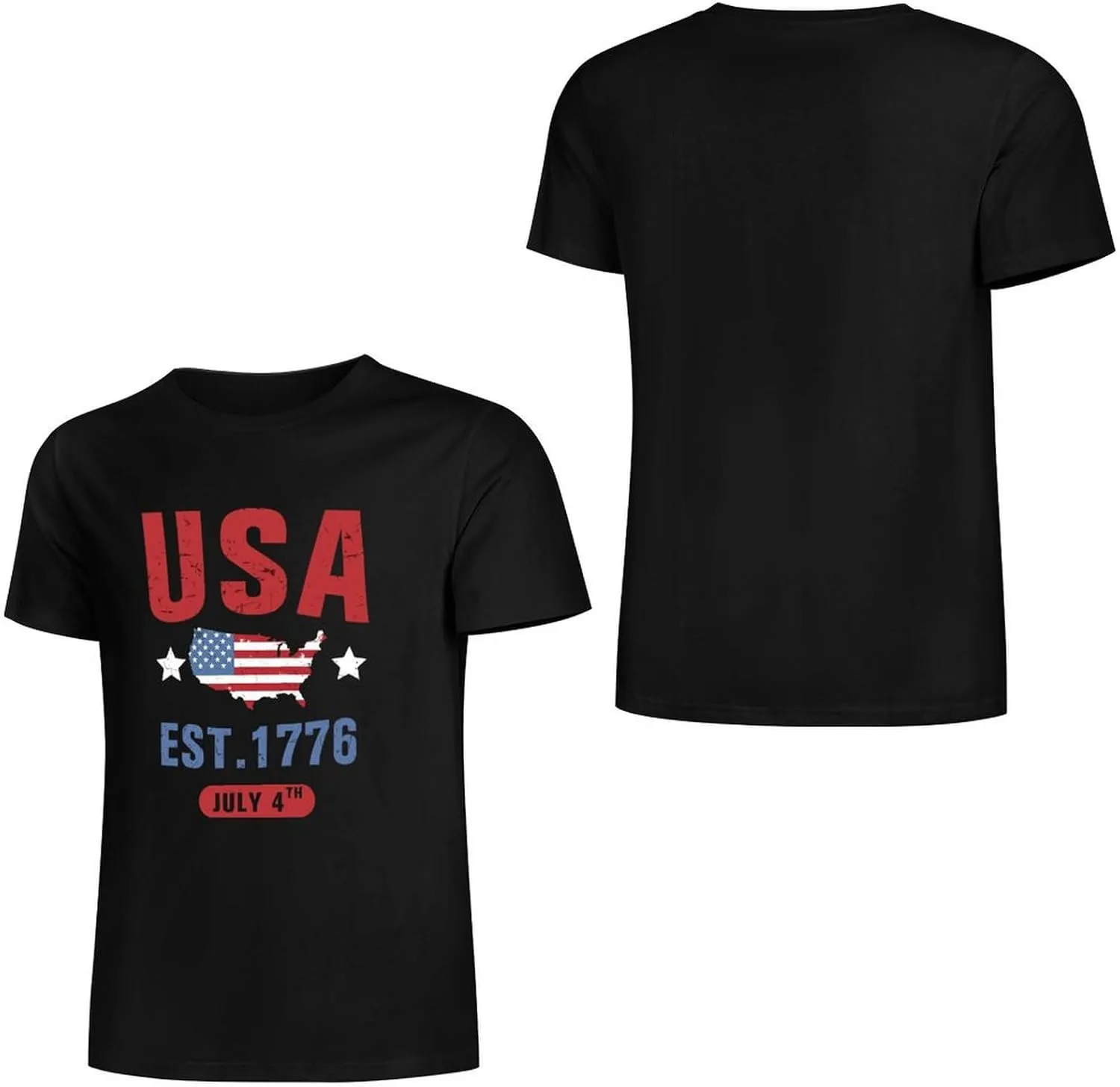 Lzzidou Men's 4th of July Shirts American Flag Patriotic Shirts Short Sleeve USA Memorial Day Cotton T Shirts