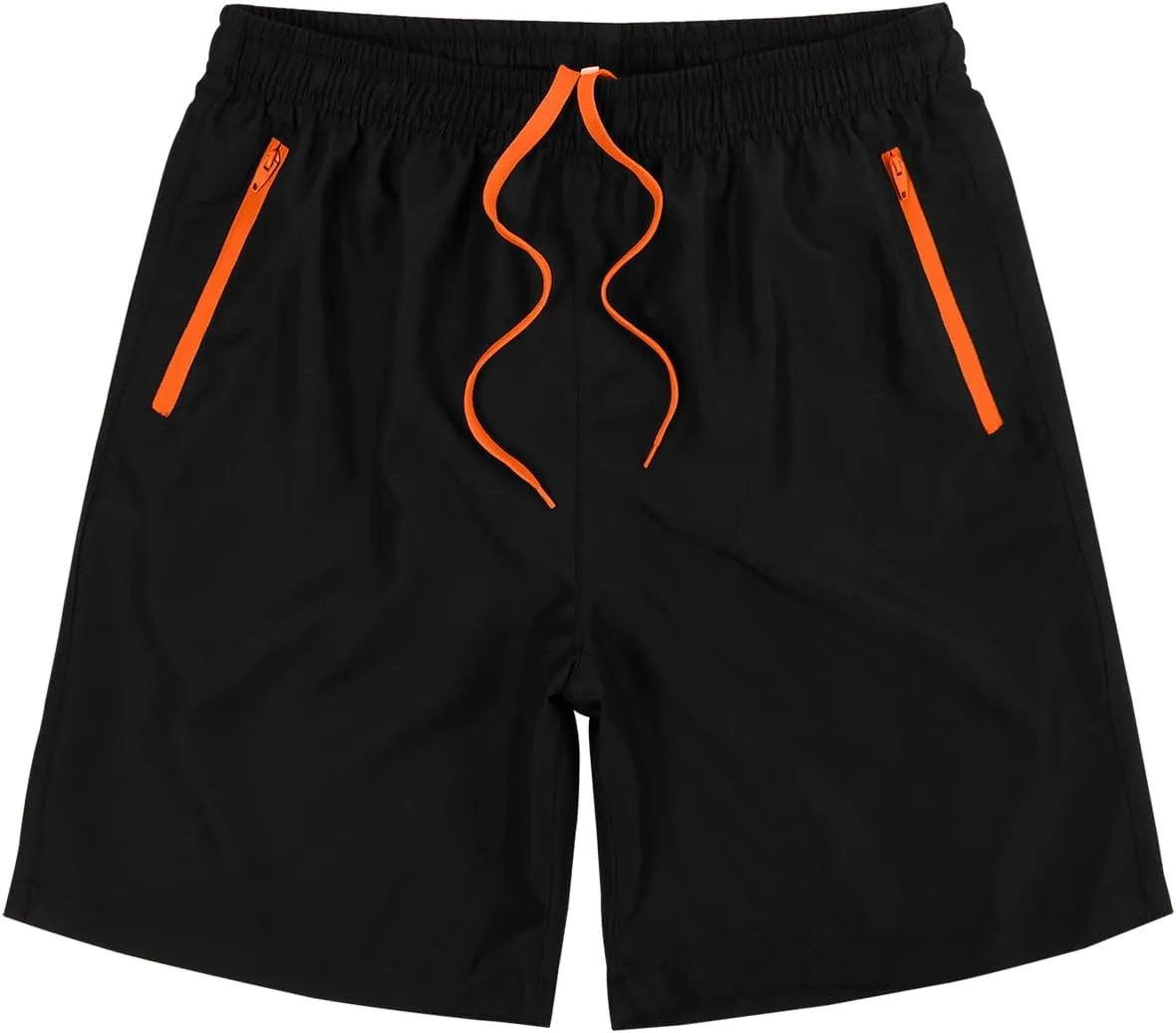 MADHERO Men Swim Trunks with Zipper Pockets Quick Dry Bathing Suits Mesh Lining