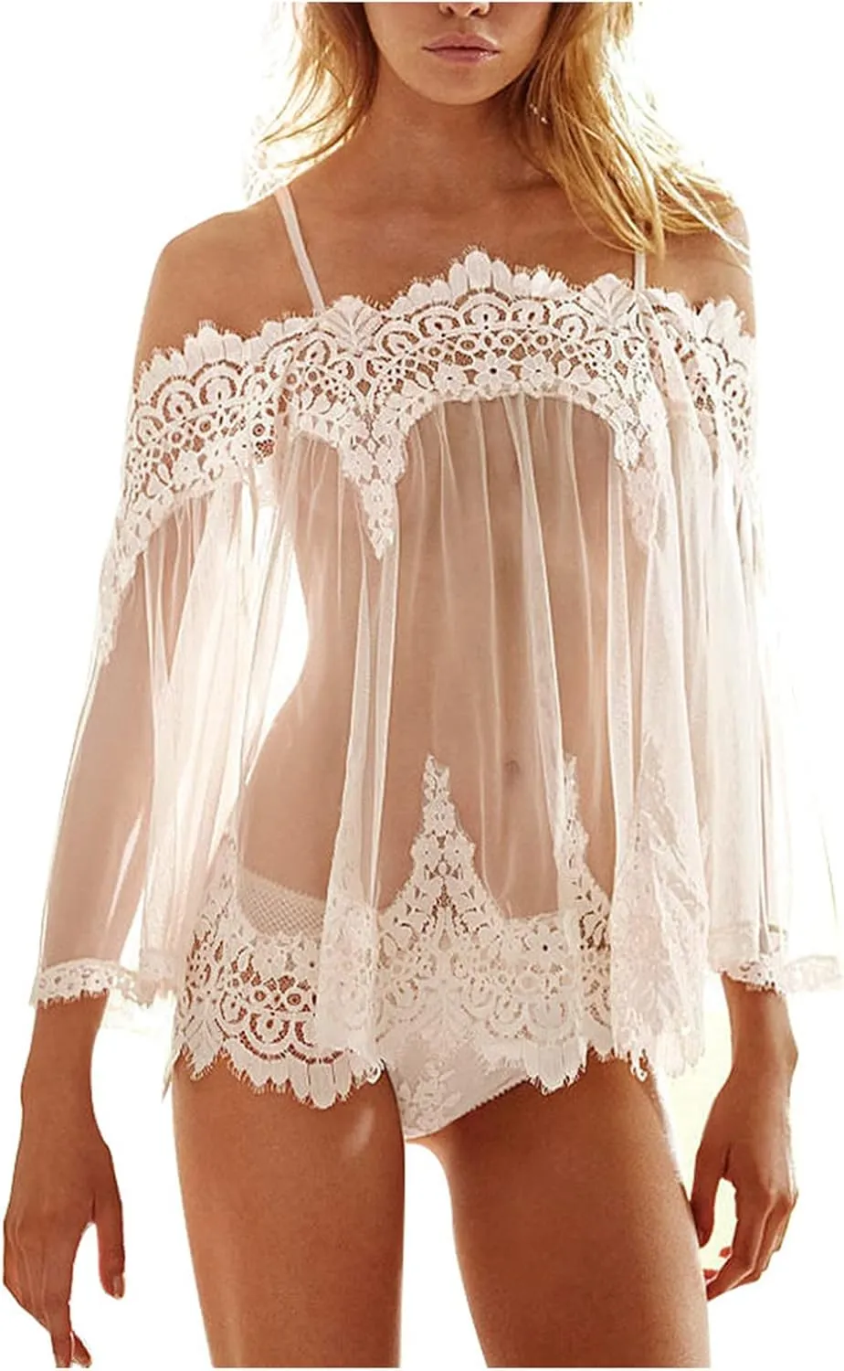maisdgop Women Lingerie Bodysuit Sexy Mesh See Through Pajama Set Fashion Erotic Bra Panties Outfits Casual Homewear Sets