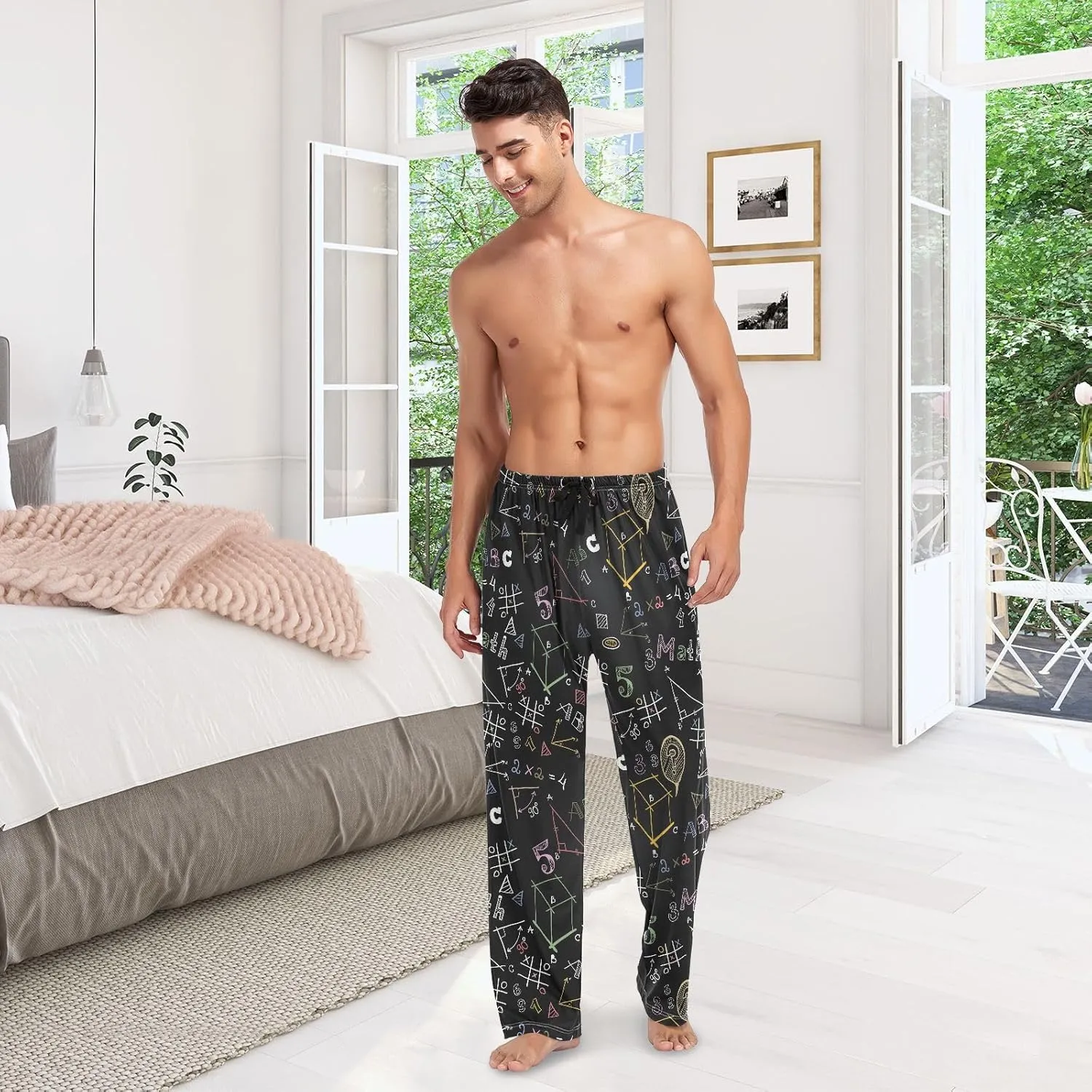 Math Formula Pattern Men's Pajama Pants Sleepwear Lounge Pajama Bottoms