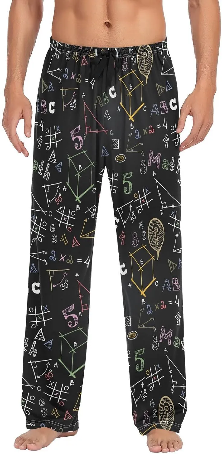 Math Formula Pattern Men's Pajama Pants Sleepwear Lounge Pajama Bottoms