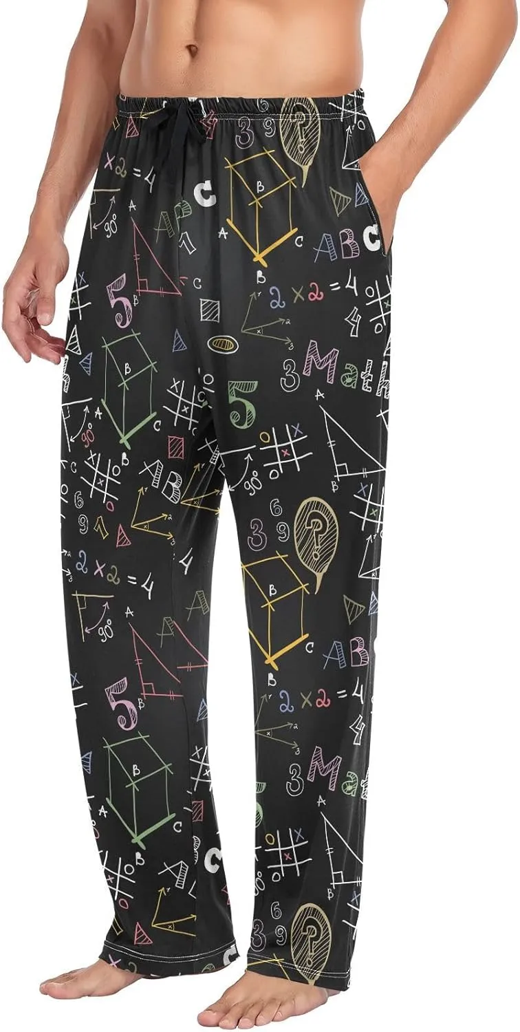 Math Formula Pattern Men's Pajama Pants Sleepwear Lounge Pajama Bottoms