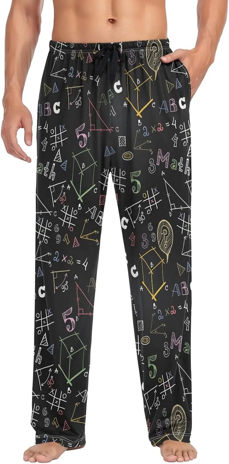 Math Formula Pattern Men's Pajama Pants Sleepwear Lounge Pajama Bottoms