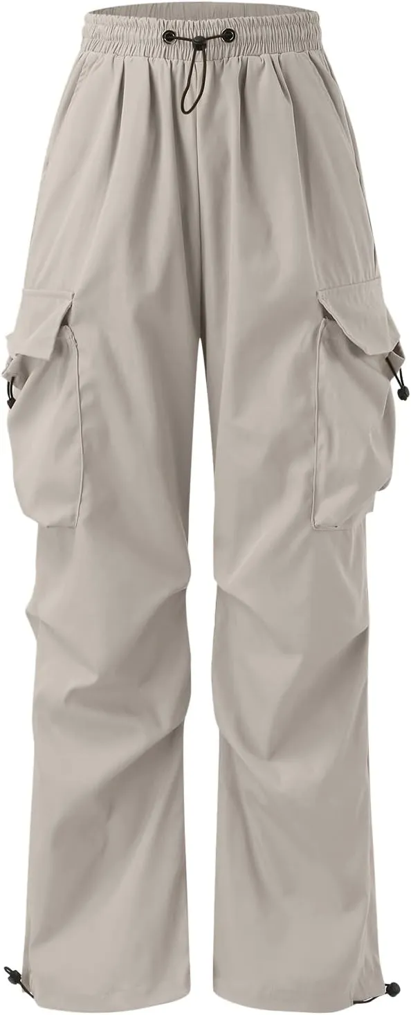 Men Baggy Cargo Pants Casual Parachute Pants Drawstring Workout Sweatpants Plus Size Loose Harem Joggers with Pockets