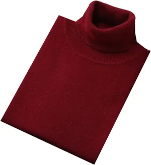 Men Cashmere Sweater Turtleneck Winter Warm Knitted Long Sleeve Pullovers Sweater