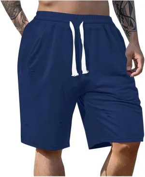 Men's Athletic Waffle Shorts Quick Dry with Pockets Bermuda Gym Running Workout Lightweight Activewear Trunks