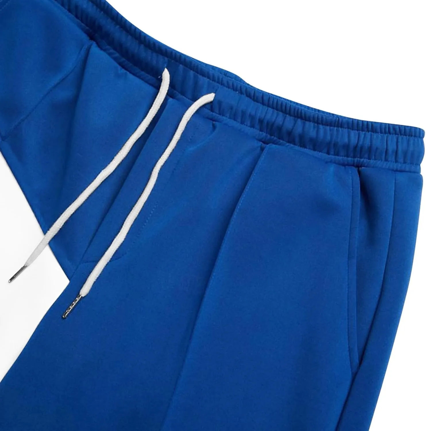 Mens Baggy Sweatpants Color Match Elastic Waist Drawstring Straight Leg Pants Casual Fashion Sports Trousers