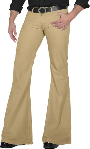 Mens Bell Bottoms Pants 70S Disco Jeans Pants Vintage Denim Pant Slim Fit Flared Pant Stretch Twill Trousers