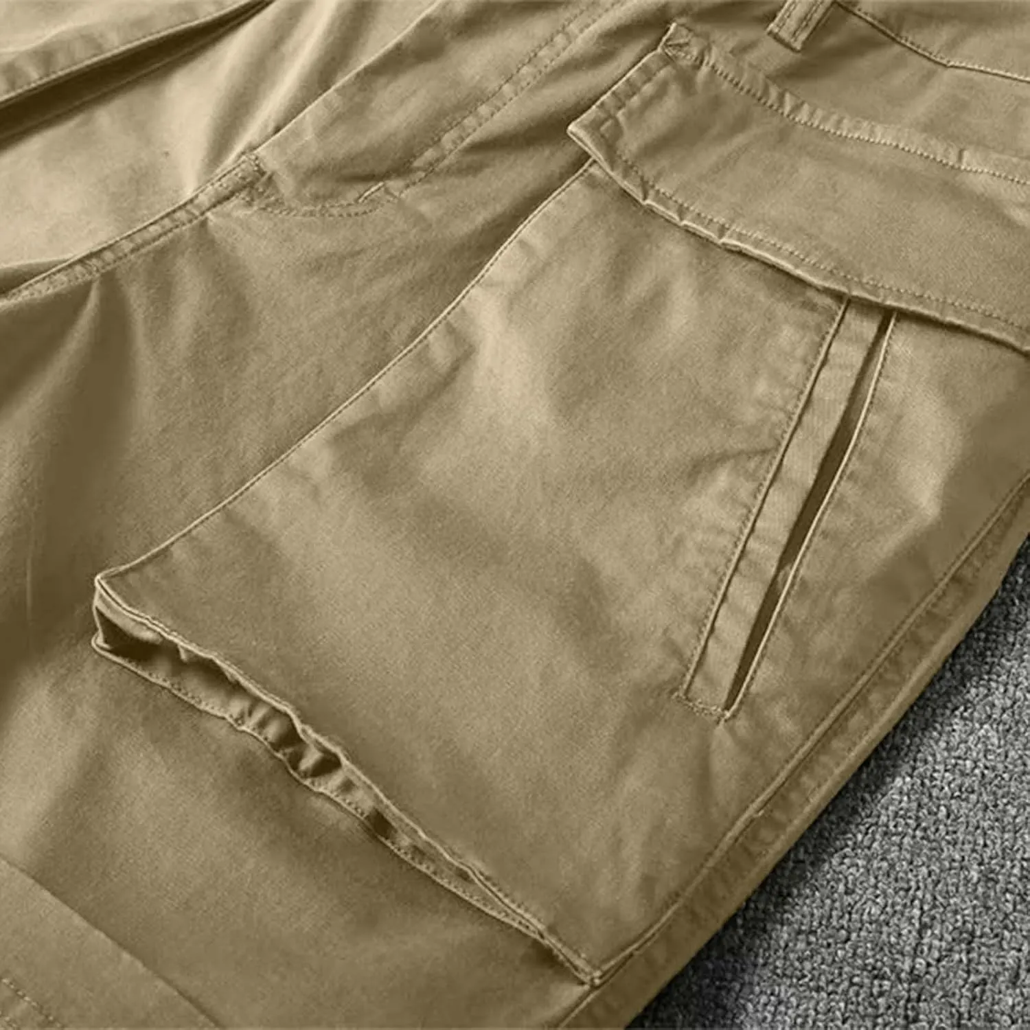 Men's Cargo Pants Cotton Work Trousers Men Trousers Linen Men's Cotton Cargo Pants Multi-Pocket Trousers for Trekking
