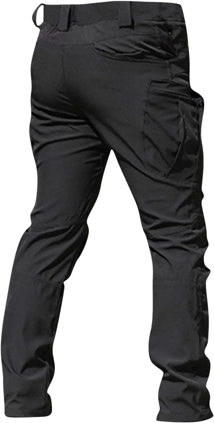 Mens Cargo Pants Relaxed Fit Stretch Construction Work Pants Outdoor Lightweight Ripstop Tactical Pants Hiking Pants