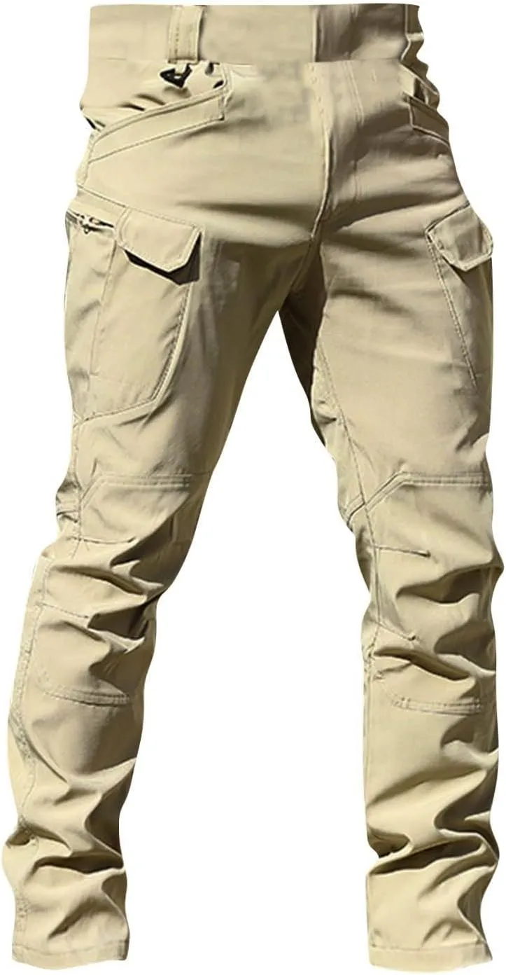 Mens Cargo Pants Relaxed Fit Stretch Construction Work Pants Outdoor Lightweight Ripstop Tactical Pants Hiking Pants